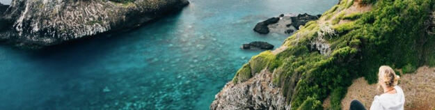 woman on cliffs norfolk island