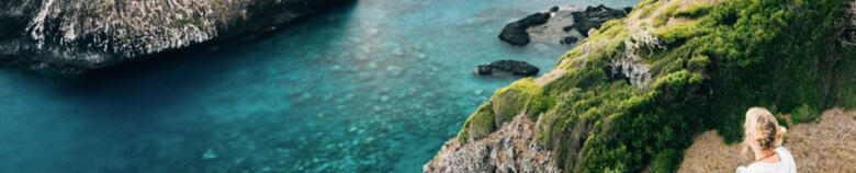 woman on cliffs norfolk island