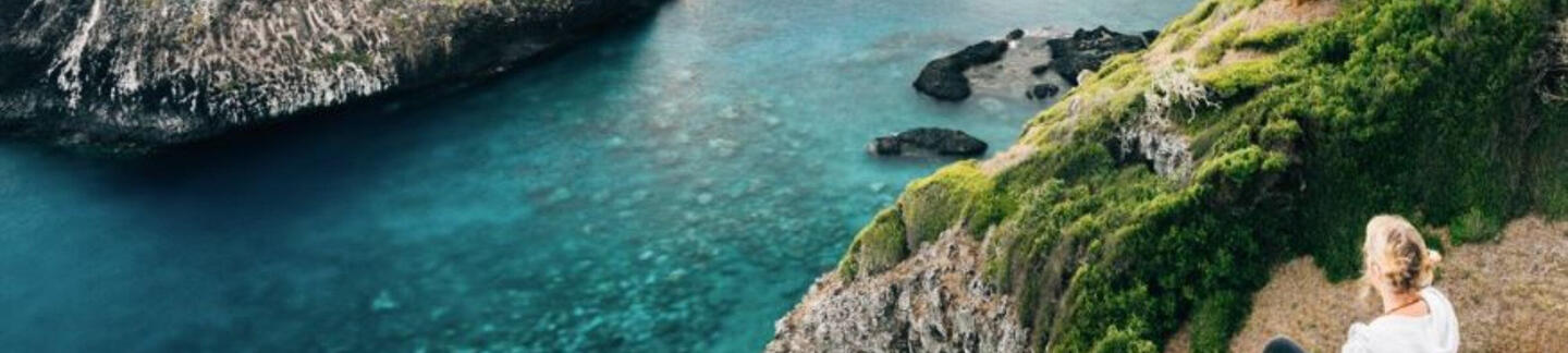 woman on cliffs norfolk island