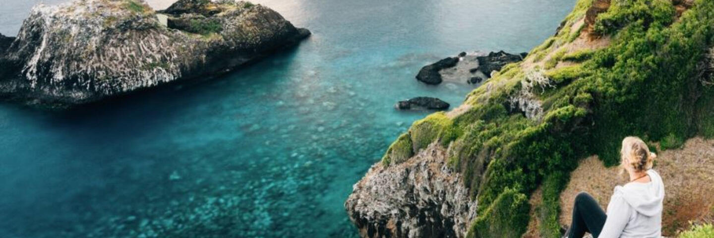 woman on cliffs norfolk island