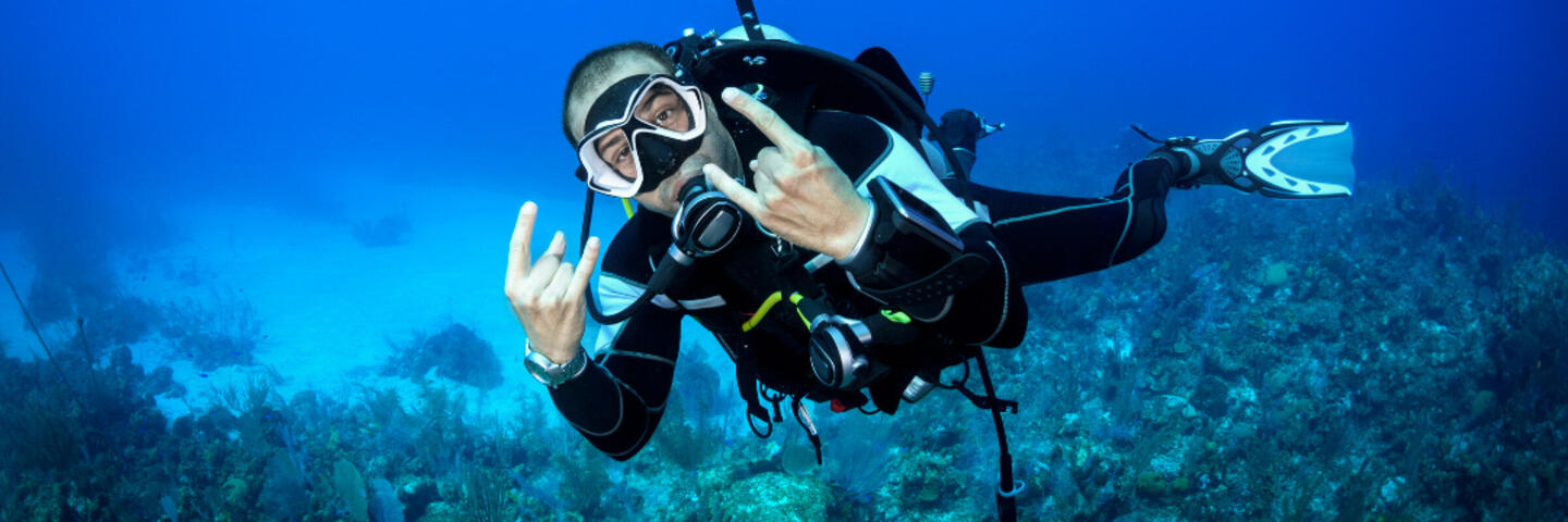 man diving