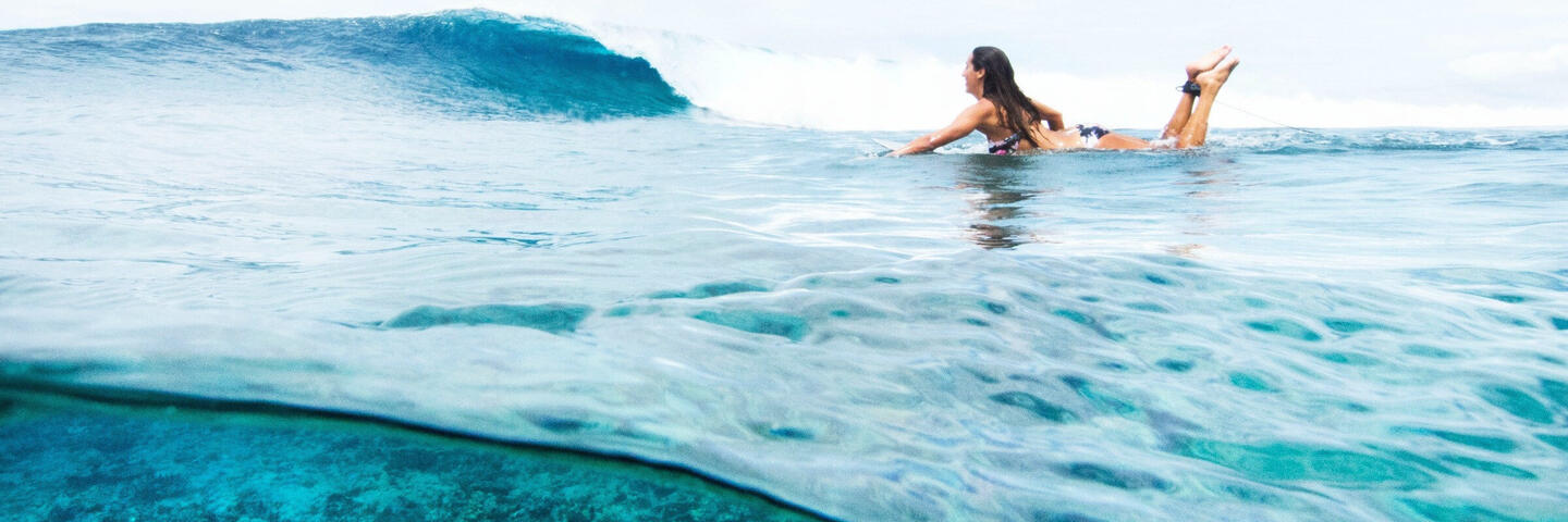 Surfing in Samoa