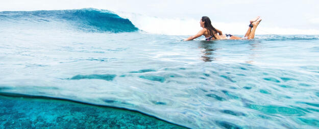 Surfing in Samoa