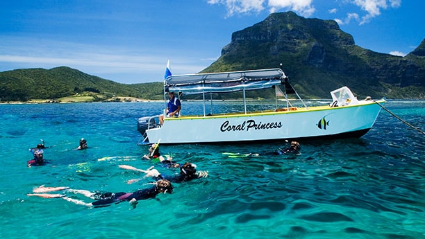 Snorkelling off a boat