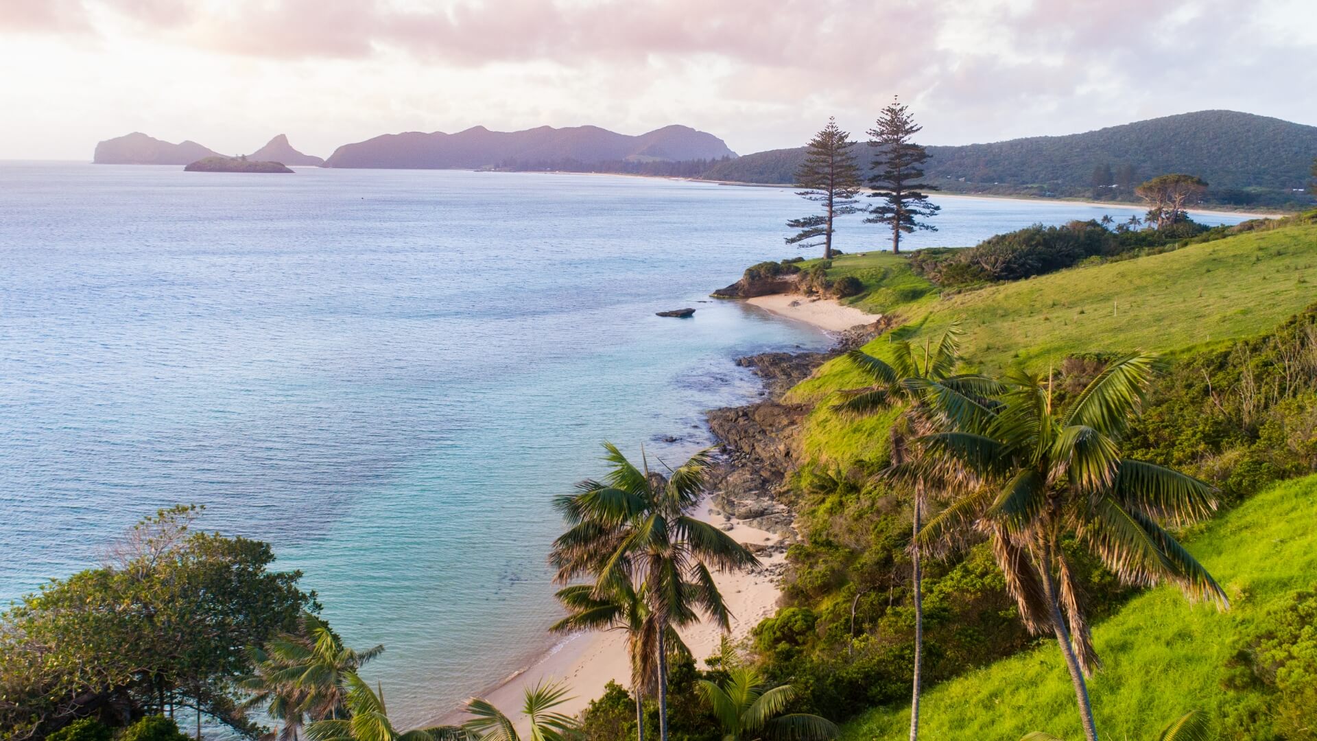 View of Lord Howe Island, looking north from Lovers Bay