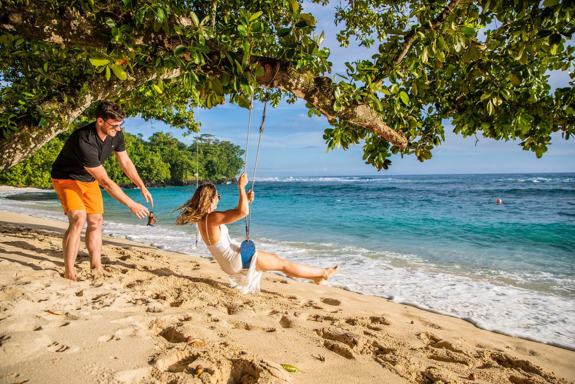 Aganoa Beach Samoa with Couple