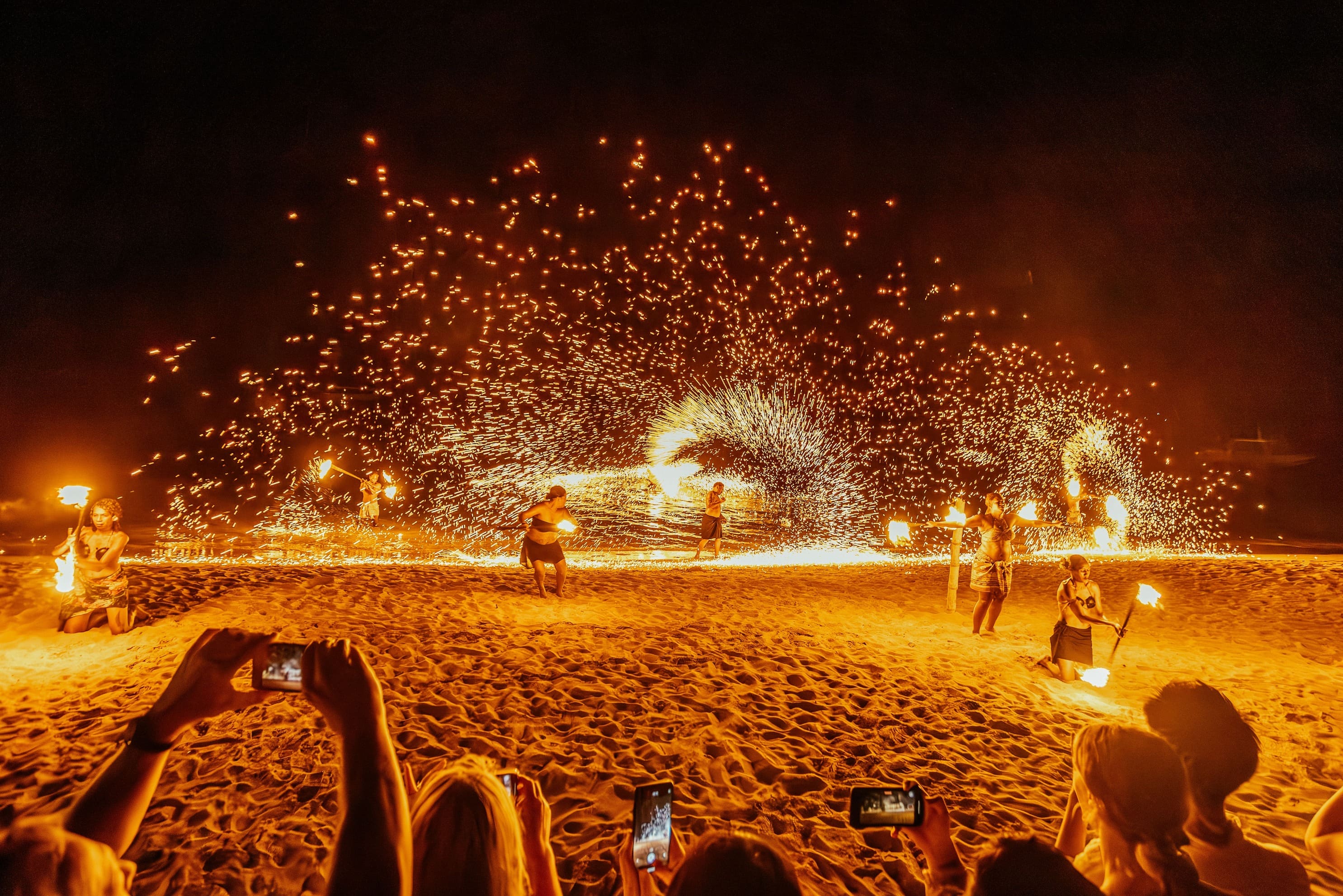 Spectacular fire dancing