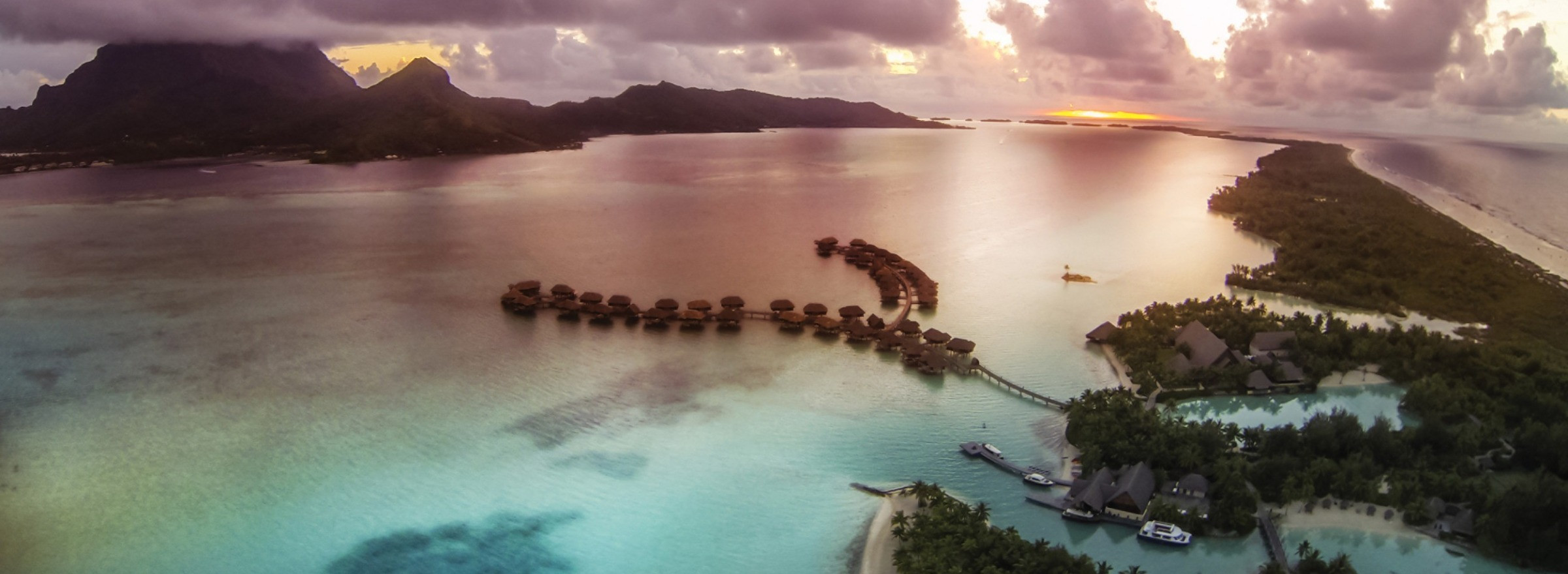 image of sunset over Bora Bora