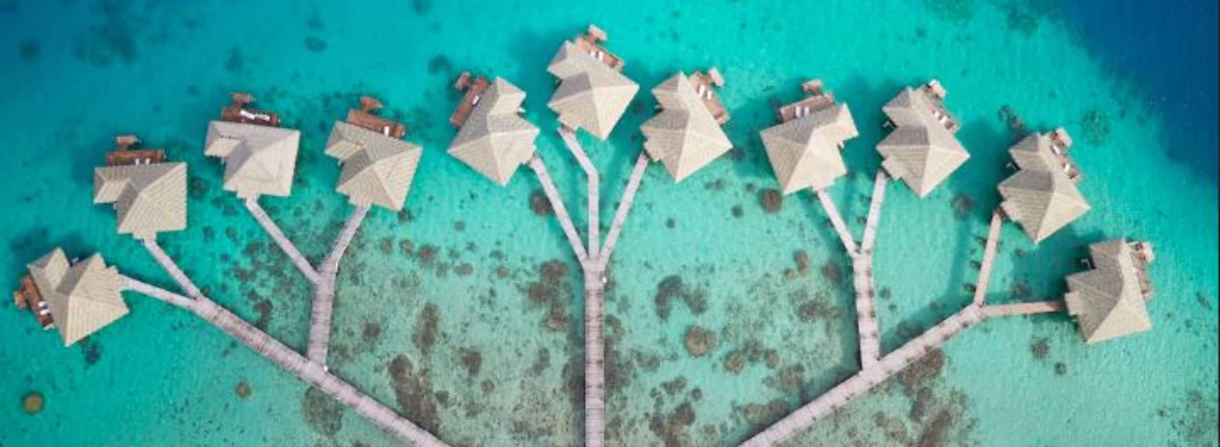 Areial Overwater Bungalows