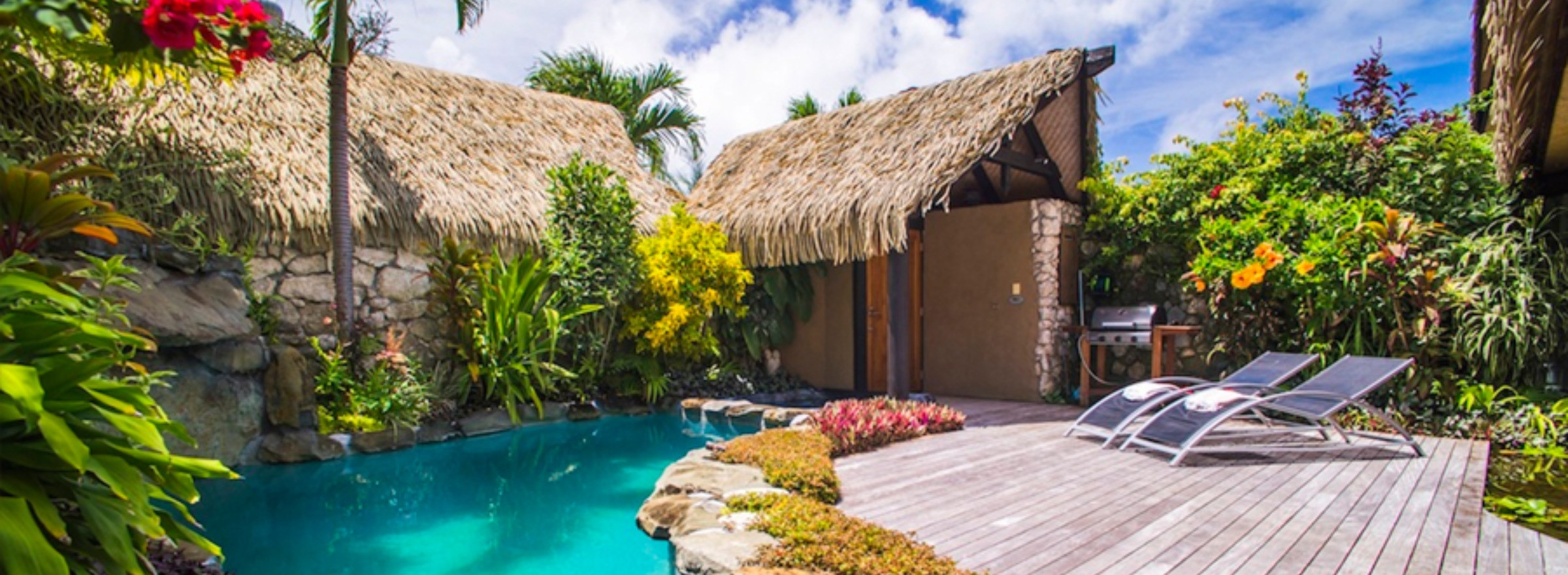 image of pool and deck at Rumours Resort Rarotonga